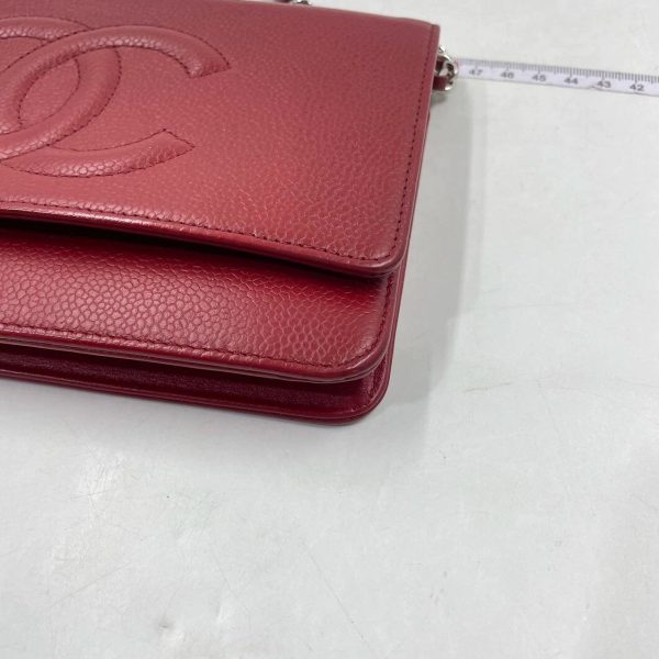 IMG 0772 Chanel Wallet on Chain WOC Double CC Red Caviar Leather