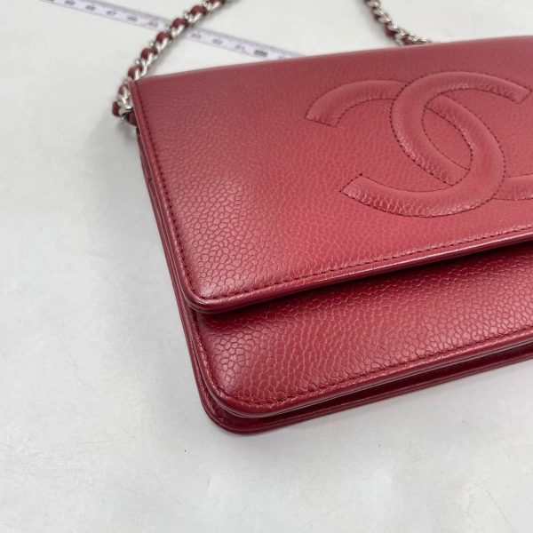 IMG 0773 Chanel Wallet on Chain WOC Double CC Red Caviar Leather