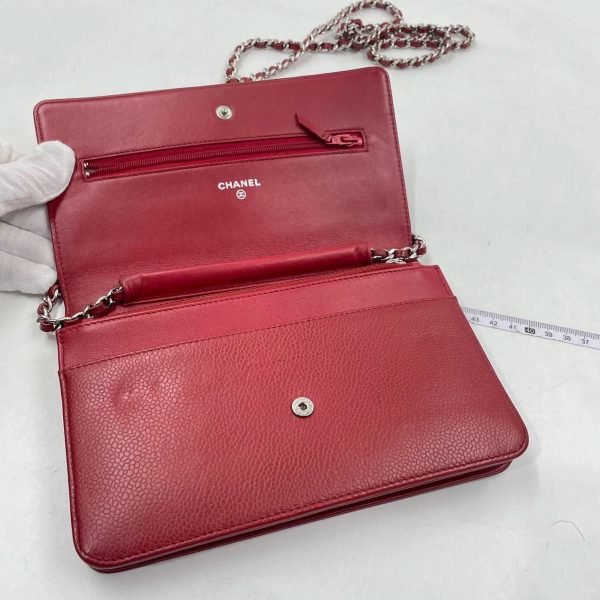 IMG 0775 Chanel Wallet on Chain WOC Double CC Red Caviar Leather