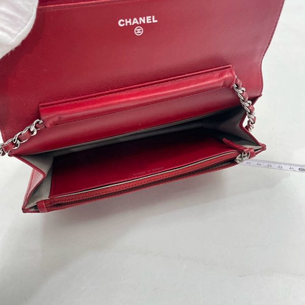 IMG 0776 Chanel Wallet on Chain WOC Double CC Red Caviar Leather