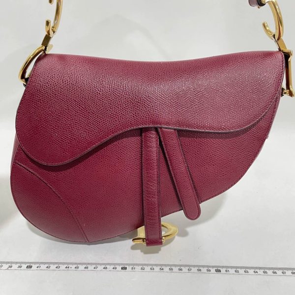 Saddle Dior Saddle Red Medium Grained Leather Shoulder Bag