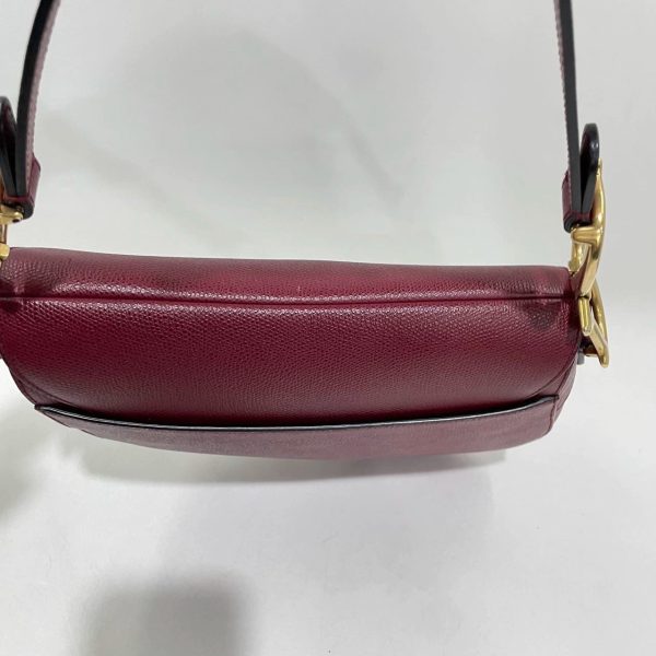 IMG 1197 Dior Saddle Red Medium Grained Leather Shoulder Bag