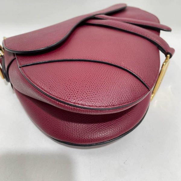 IMG 1200 Dior Saddle Red Medium Grained Leather Shoulder Bag