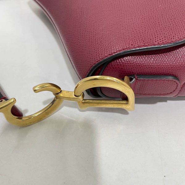 IMG 1203 Dior Saddle Red Medium Grained Leather Shoulder Bag