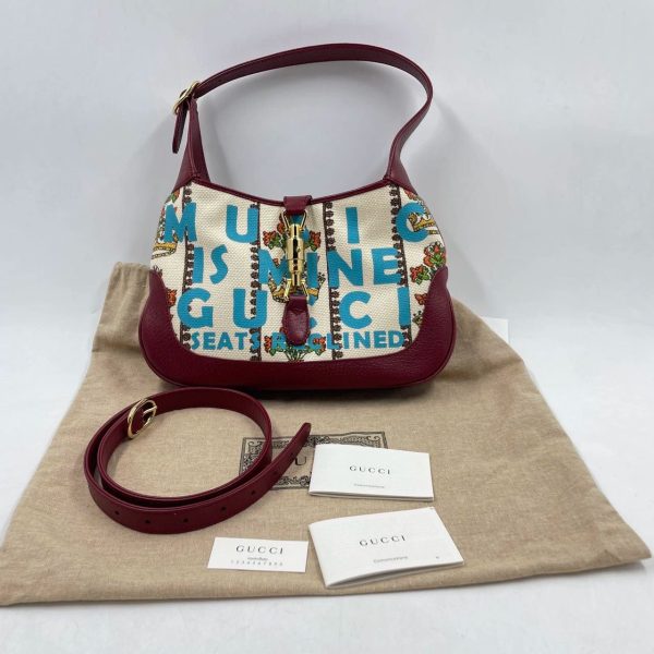 IMG 1813 Gucci Jackie 1961 Centennial 100 Year Special Edition Burgundy Leather with Canvas