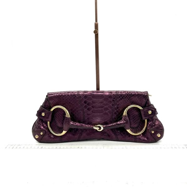 Gucci Horsebit 1955 Chain Gucci Horsebit 1955 Metallic Purple Lizard Skin Shoulder Bag Large