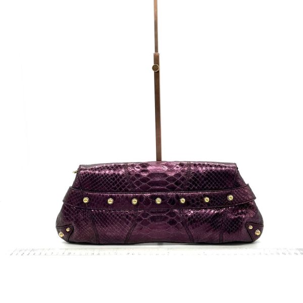 Lizard Gucci Horsebit 1955 Metallic Purple Lizard Skin Shoulder Bag Large