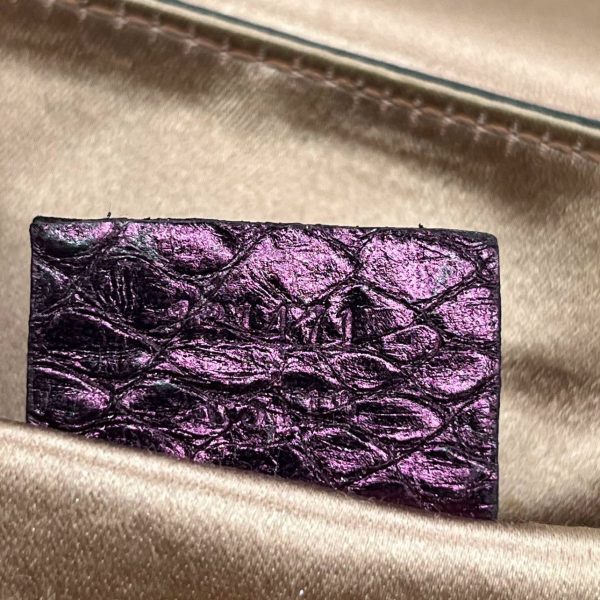 IMG 2005 Gucci Horsebit 1955 Metallic Purple Lizard Skin Shoulder Bag Large