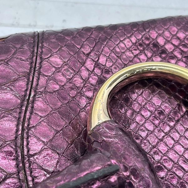 IMG 2006 Gucci Horsebit 1955 Metallic Purple Lizard Skin Shoulder Bag Large