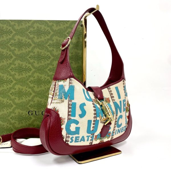 Jackie 1961 Gucci Jackie 1961 Centennial 100 Year Special Edition Burgundy Leather with Canvas