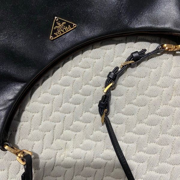 IMG 21742 Prada Cleo Vintage Black Leather Gold Hardware