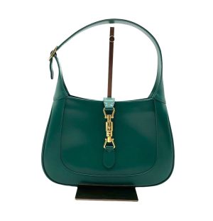 Gucci Gucci Jackie 1961 Green Leather Bag Small with Adjustable Strap