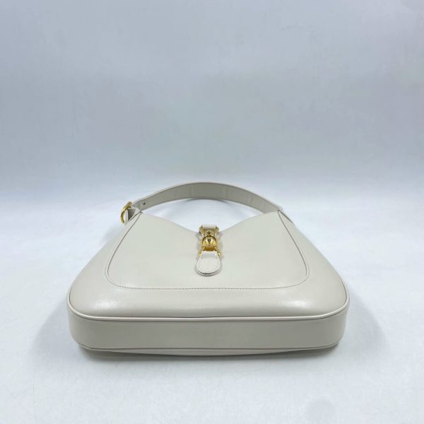 IMG 2372 Gucci Jackie 1961 White Leather Bag with Adjustable Strap Size Small