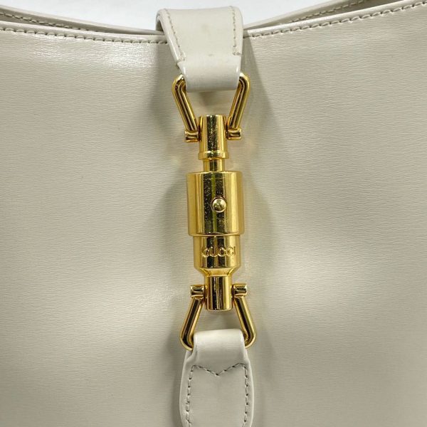 IMG 2379 Gucci Jackie 1961 White Leather Bag with Adjustable Strap Size Small