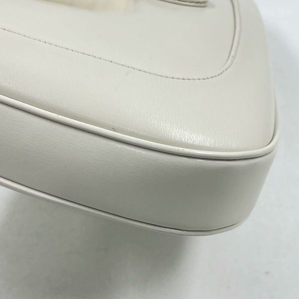 IMG 2381 Gucci Jackie 1961 White Leather Bag with Adjustable Strap Size Small