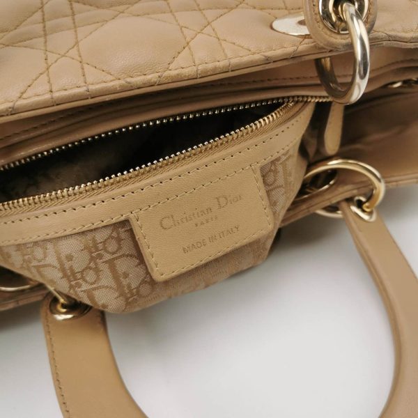 IMG 3538 Lady Dior Large Bag Beige Lambskin Cannage Leather