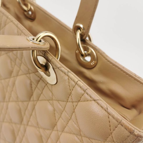 IMG 3544 Lady Dior Large Bag Beige Lambskin Cannage Leather