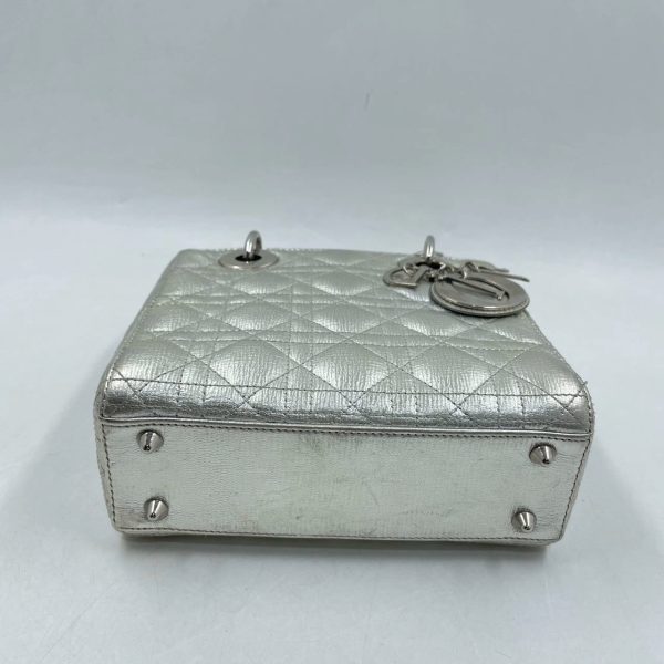 IMG 3768 Lady Dior ABCdior Small Silver Cannage Lambskin Handbag