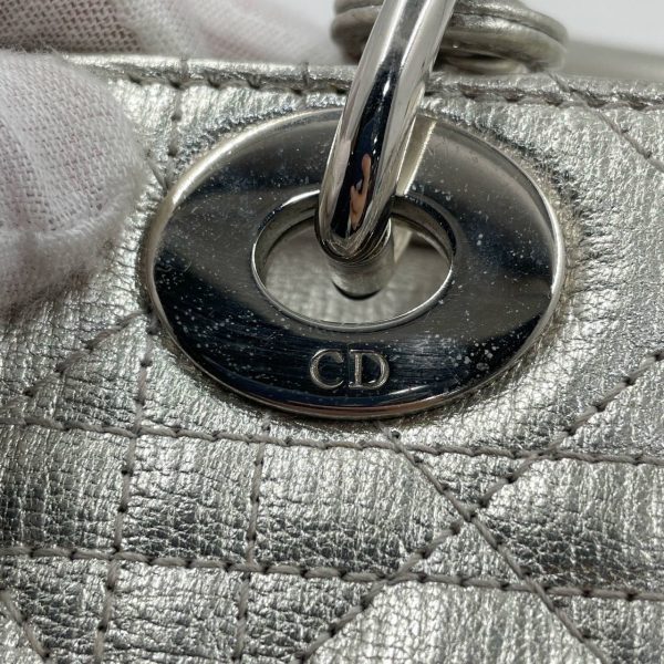 IMG 3772 Lady Dior ABCdior Small Silver Cannage Lambskin Handbag