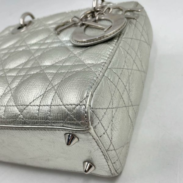 IMG 3775 Lady Dior ABCdior Small Silver Cannage Lambskin Handbag