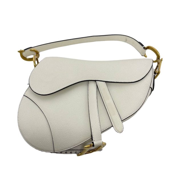 Saddle Dior Saddle White Medium Grained Leather Handbag