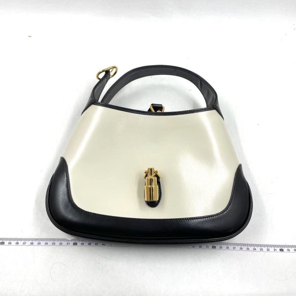 Gucci Gucci Jackie 1961 White White Leather Bag with Adjustable Strap Size Small