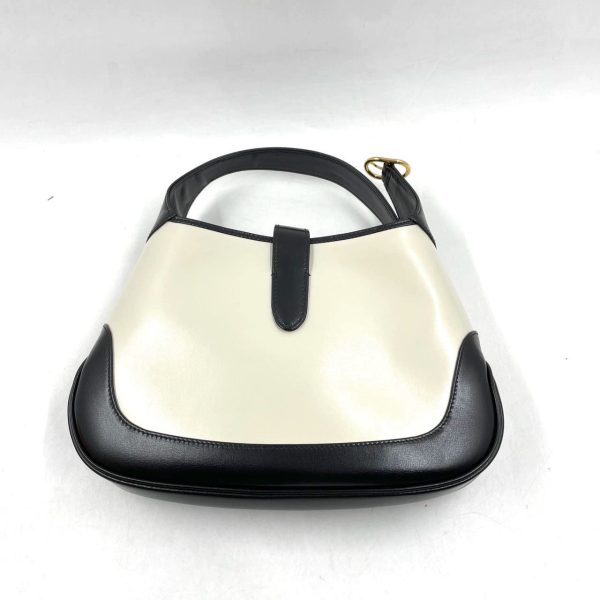 IMG 4107 Gucci Jackie 1961 White White Leather Bag with Adjustable Strap Size Small