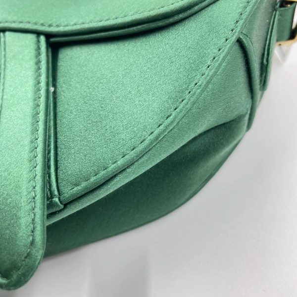 IMG 4167 Dior Saddle Mini Silk Emerald Green with crystals