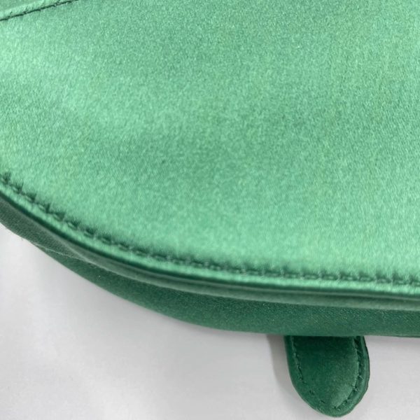 IMG 4168 Dior Saddle Mini Silk Emerald Green with crystals