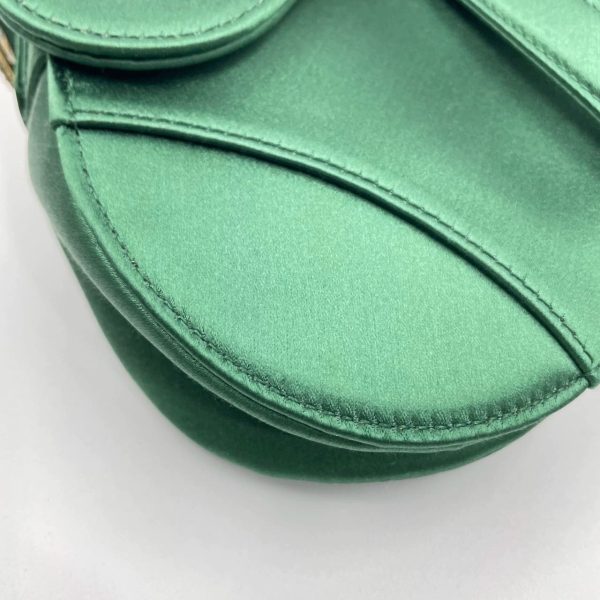 IMG 4173 Dior Saddle Mini Silk Emerald Green with crystals