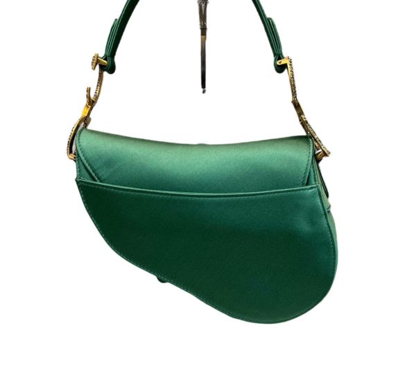 Saddle Dior Saddle Mini Silk Emerald Green with crystals