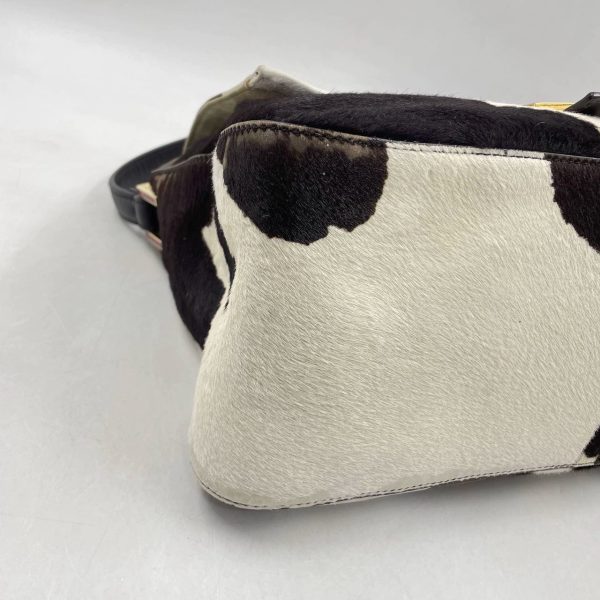 IMG 4273 Fendi Mamma Baguette Pony hair in cow print White and Black