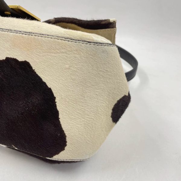 IMG 4274 1 Fendi Mamma Baguette Pony hair in cow print White and Black