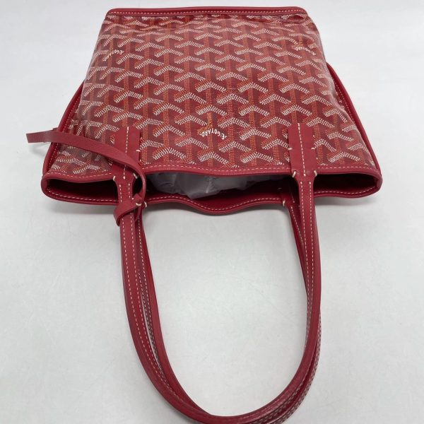 IMG 4365 Goyard Anjou Mini Tote RedMaroonBurgundy leather