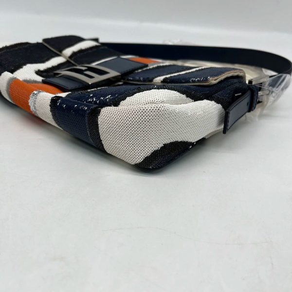 IMG 4401 FENDI Baguette Zebra Stripe Sequin Blue Orange White