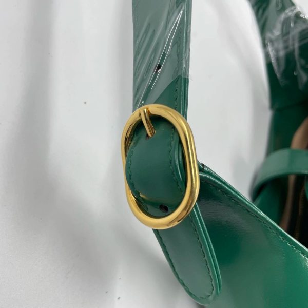 IMG 4500 Gucci Jackie 1961 Green Leather Bag Small with Adjustable Strap