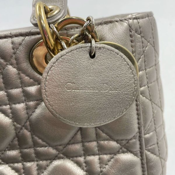 IMG 4611 Lady Dior Small ABCdior Light Copper Gold Cannage Lambskin Handbag with ABC Strap