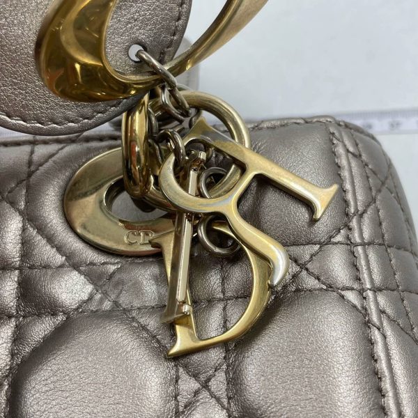 IMG 4612 Lady Dior Small ABCdior Light Copper Gold Cannage Lambskin Handbag with ABC Strap