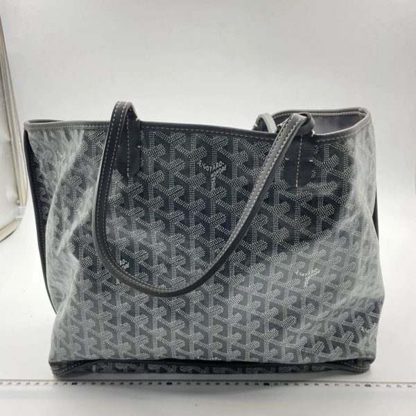 Anjou Goyard Anjou PM Medium Tote Grey Reversible leather lining