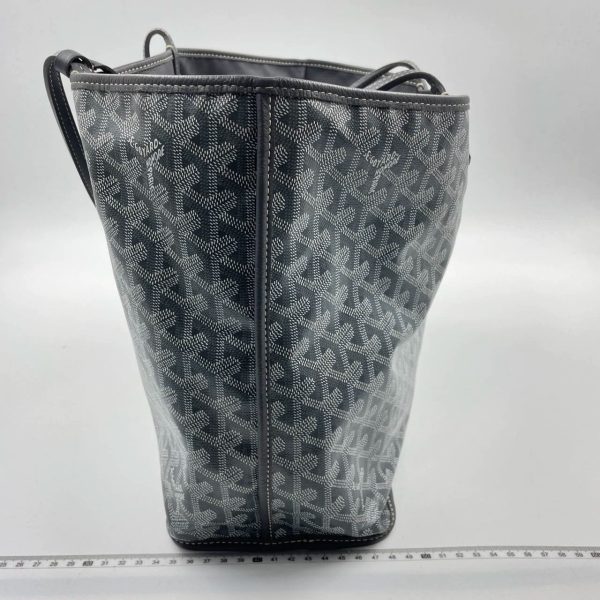 Leather Goyard Anjou PM Medium Tote Grey Reversible leather lining