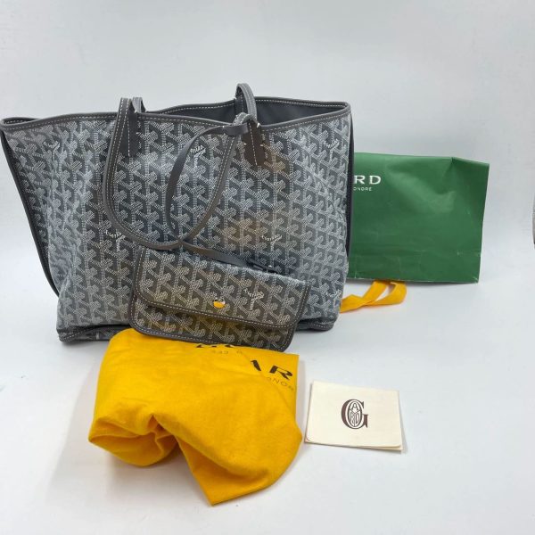 IMG 4627 Goyard Anjou PM Medium Tote Grey Reversible leather lining