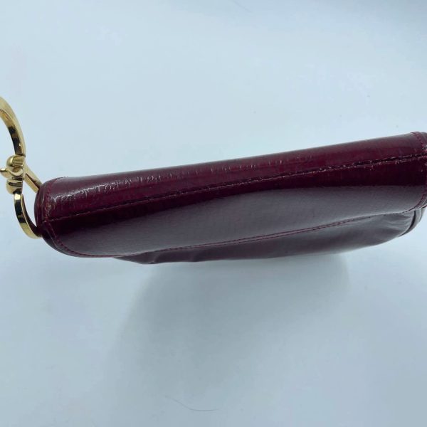 IMG 4754 Dior Saddle Mini Vintage Shoulder Bag Burgundy Patent Leather