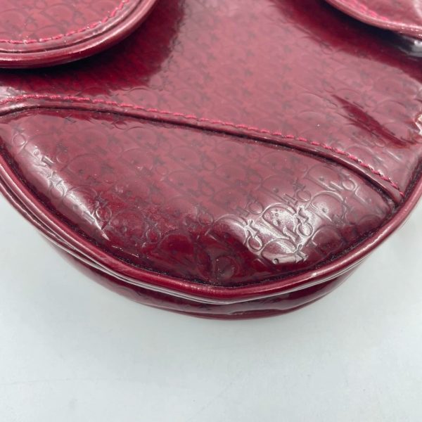 IMG 4768 Dior Saddle Mini Vintage Shoulder Bag Burgundy Patent Leather