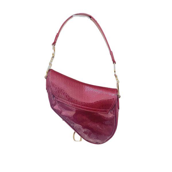 Saddle Dior Saddle Mini Vintage Shoulder Bag Burgundy Patent Leather