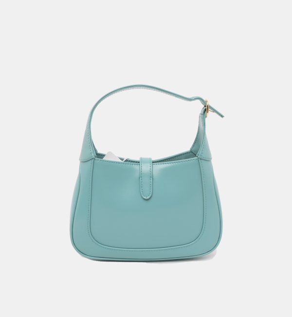 IMG 5026 Gucci Jackie 1961 Mini Blue Leather Bag with Adjustable Strap