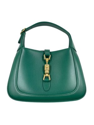 Gucci Gucci Jackie 1961 Mini Handbag in Green Leather with Adjustable Strap