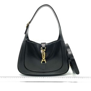 Gucci Gucci Jackie 1961 Black Leather Bag with Adjustable Strap