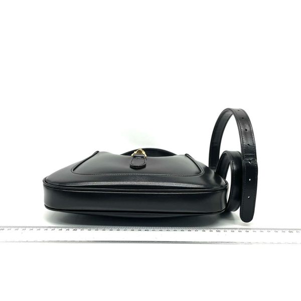 Black Gucci Jackie 1961 Black Leather Bag with Adjustable Strap