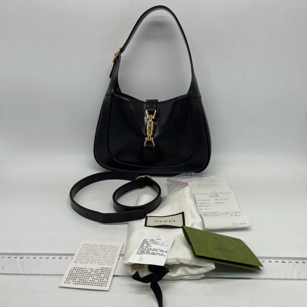 IMG 5272 Gucci Jackie 1961 Black Leather Bag with Adjustable Strap