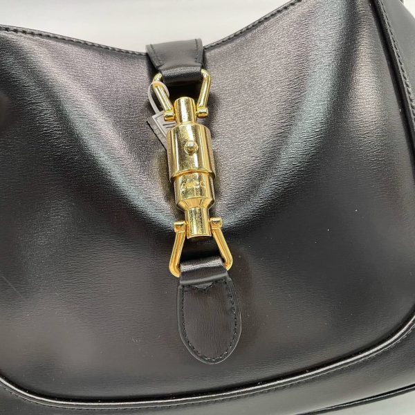 IMG 5279 Gucci Jackie 1961 Black Leather Bag with Adjustable Strap